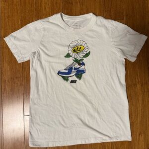 Nike White Tee with Blue and Green Graphic